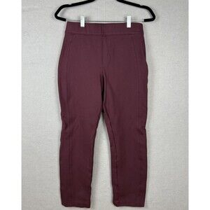Spanx Slim Straight High Rise Pants Women's Size M Burgundy